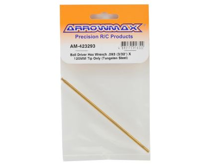 ARROWMAX Ball Driver Hex Wrench .093 3/32x120mm Tip Only Tung