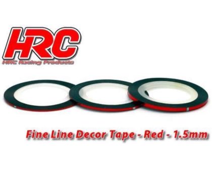 HRC Racing Feines Liniendekor Klebeband 1.5mm x 15m Rot Metallic 15m