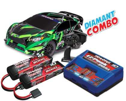 Traxxas Ford Fiesta ST Rally 4x4 VXL grün Diamant Combo