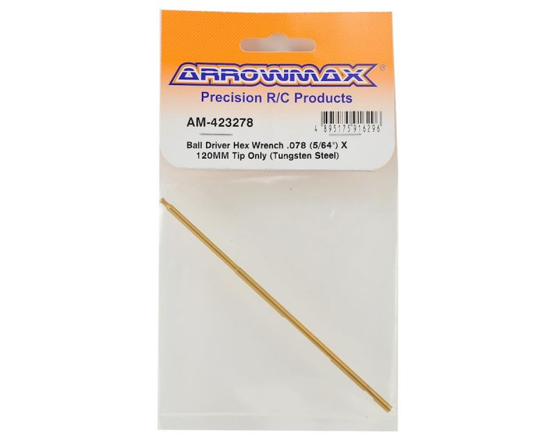 ARROWMAX Ball Driver Hex Wrench .078 5/64x120mm Tip Only Tung